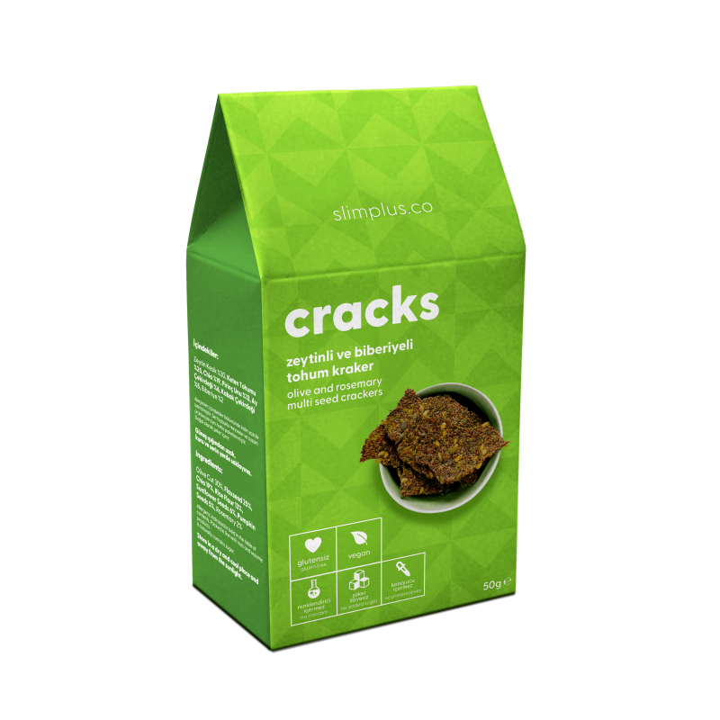 Zeytin Biberiyeli Glutensiz Vegan Tohum Kraker Cracks 50gr